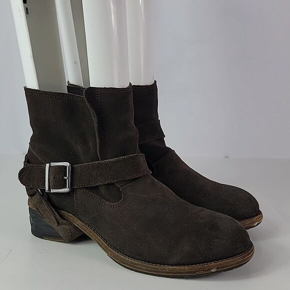 All Saints Suede Leather Harness Women's Ankle Boots - Picture 6 of 13